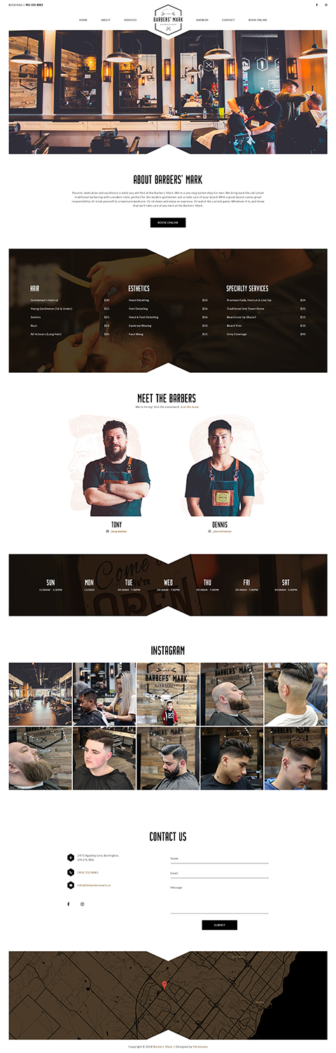 Diseño Web por Minkimoto para THE BARBERS' MARK INC | Diseño #18221502