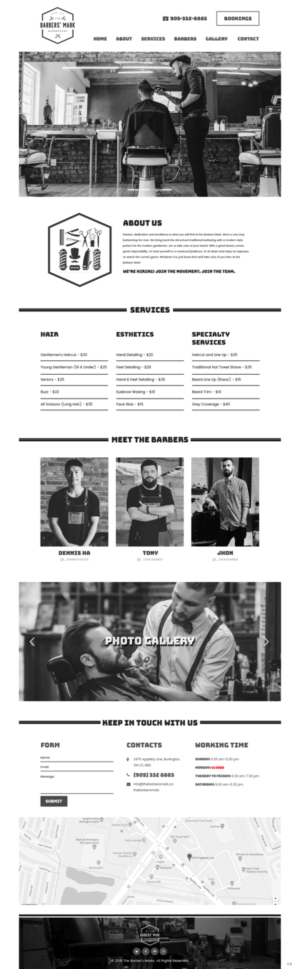 Web Design par pb pour THE BARBERS' MARK INC | Design : #18156172