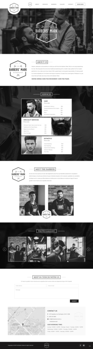 Web Design par pb pour THE BARBERS' MARK INC | Design : #18156174