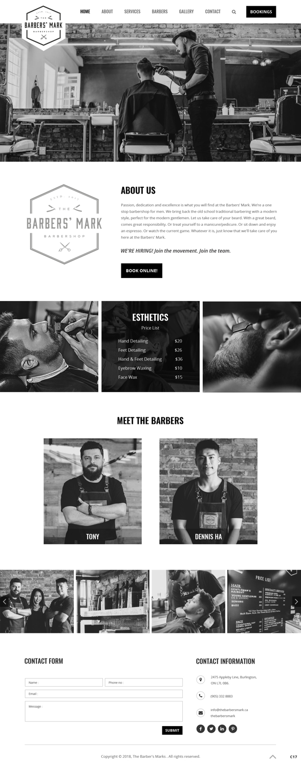Web Design by pb for THE BARBERS' MARK INC | Design #18156180