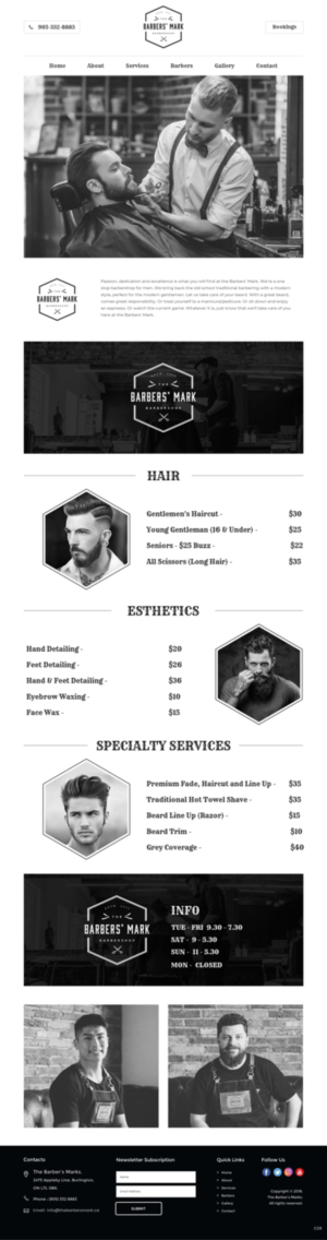Web Design par pb pour THE BARBERS' MARK INC | Design : #18156181