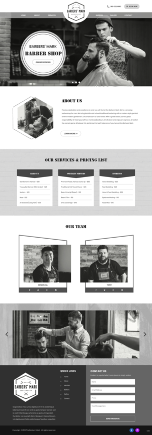 Web Design par pb pour THE BARBERS' MARK INC | Design : #18156182