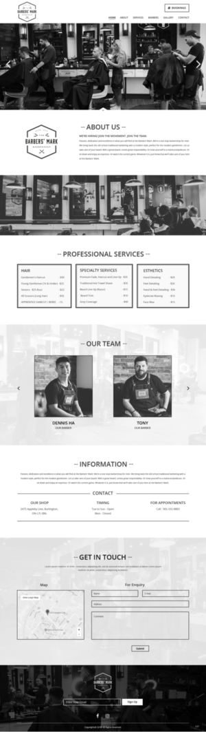 Web Design par pb pour THE BARBERS' MARK INC | Design : #18156187