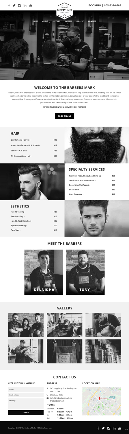 Web Design par pb pour THE BARBERS' MARK INC | Design #18156188