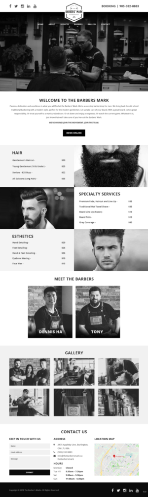 Web Design par pb pour THE BARBERS' MARK INC | Design : #18156188