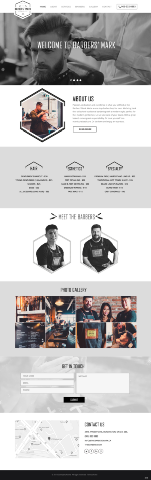 Web Design par pb pour THE BARBERS' MARK INC | Design : #18156190