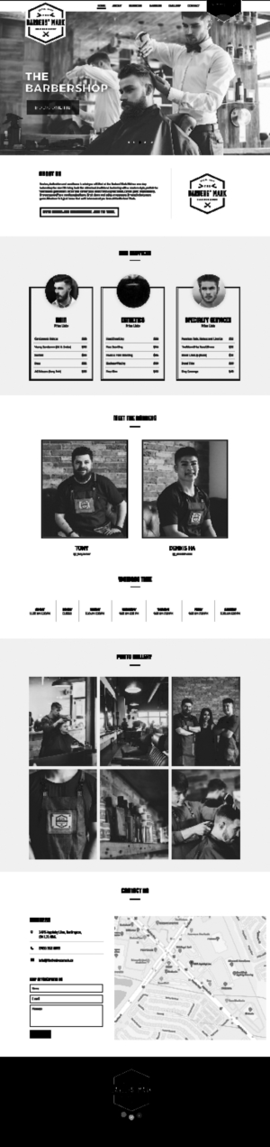 Web Design par pb pour THE BARBERS' MARK INC | Design : #18156193