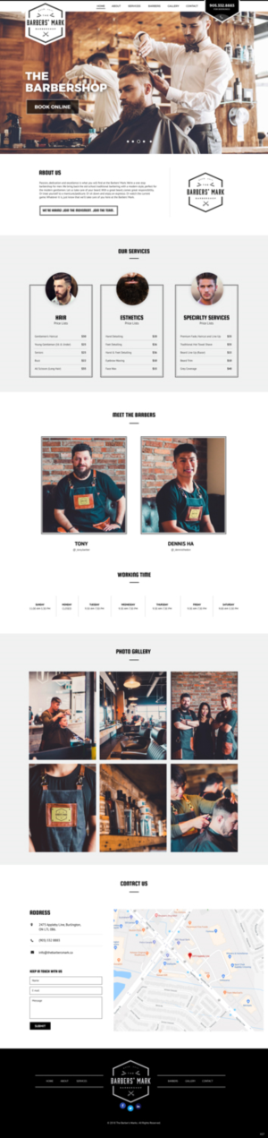 Web Design par pb pour THE BARBERS' MARK INC | Design : #18156194