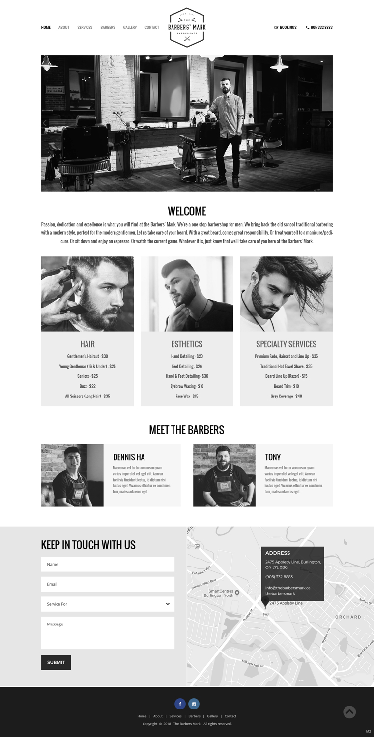 Web Design by pb for THE BARBERS' MARK INC | Design #18174033