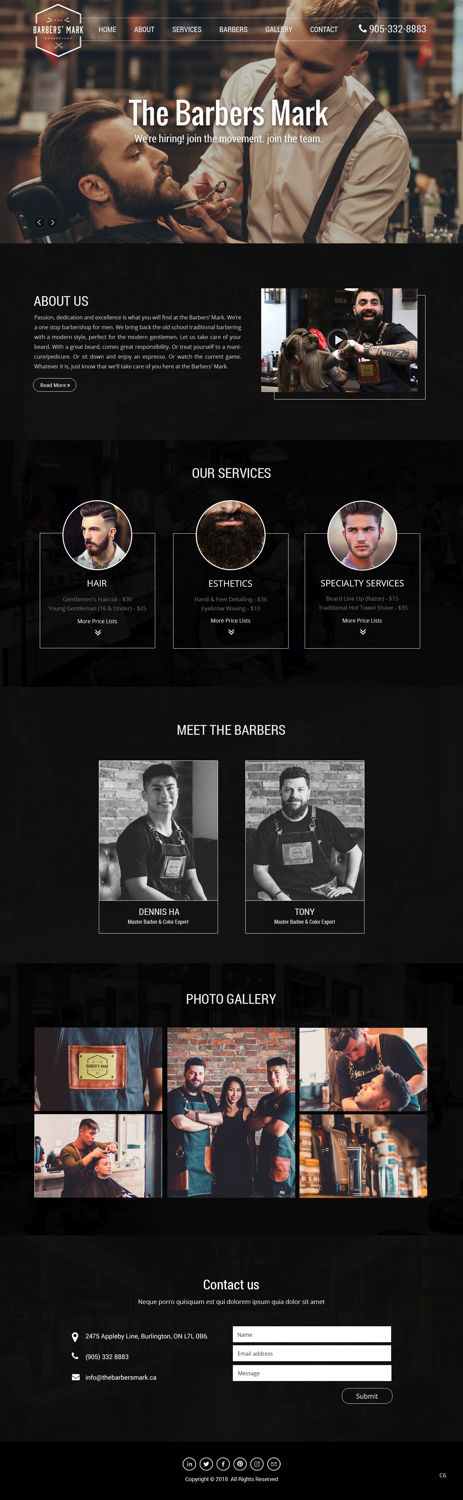 Web Design par pb pour THE BARBERS' MARK INC | Design #18174034