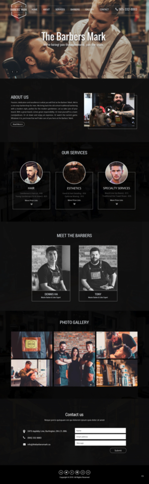 Web Design par pb pour THE BARBERS' MARK INC | Design : #18174034