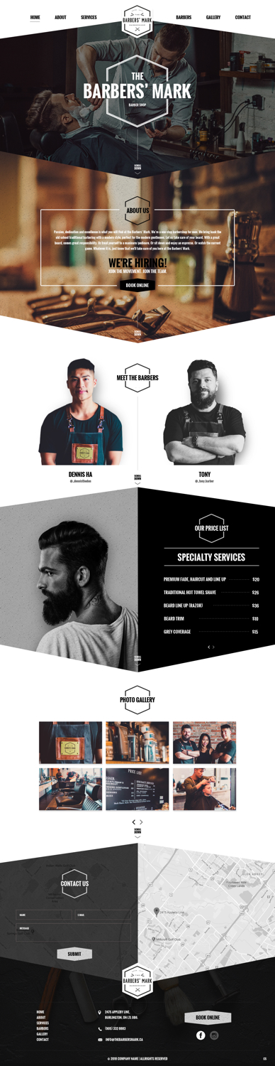 Web Design par pb pour THE BARBERS' MARK INC | Design #18174035