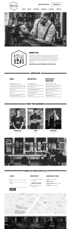 Web Design par pb pour THE BARBERS' MARK INC | Design : #18204103