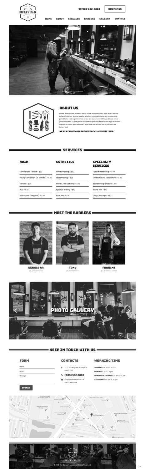 Web Design by pb for THE BARBERS' MARK INC | Design #18211923