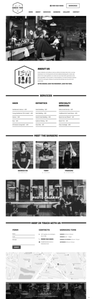 Web Design par pb pour THE BARBERS' MARK INC | Design : #18211925
