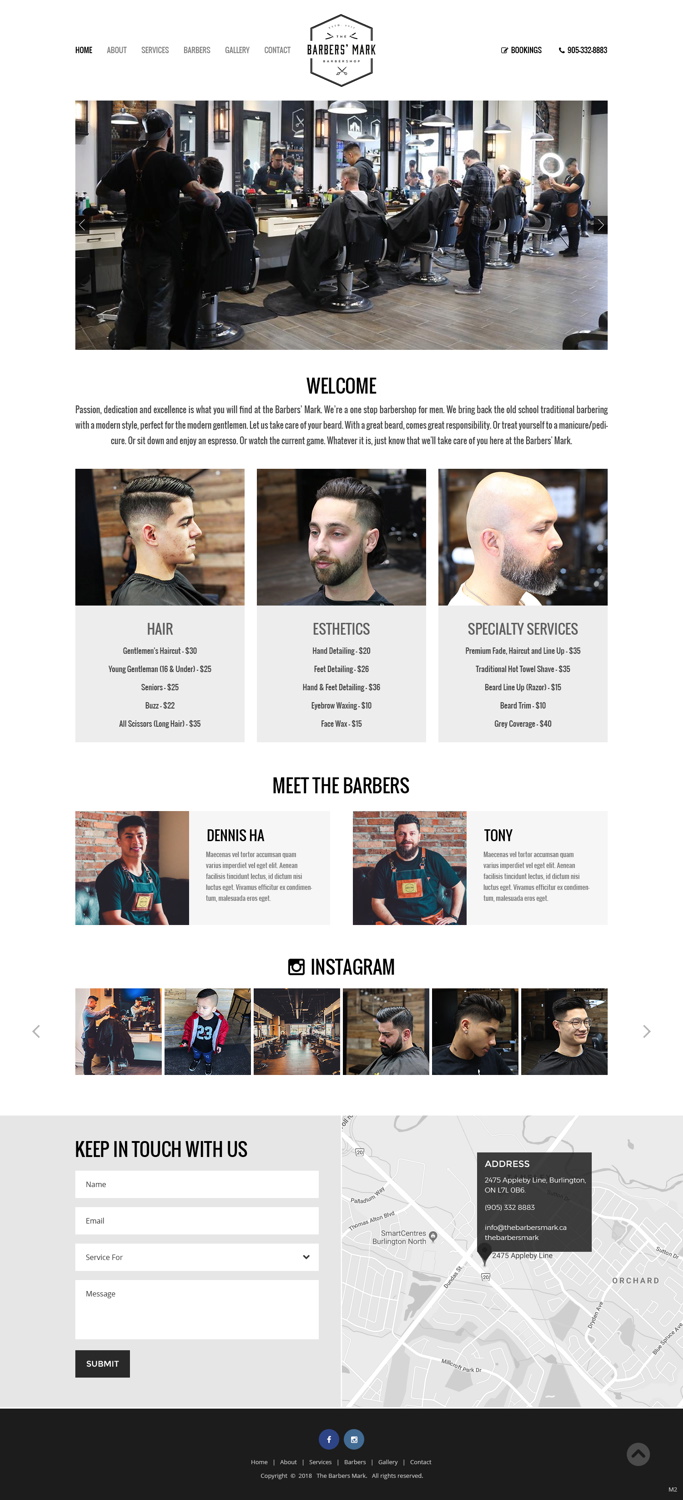 Web Design par pb pour THE BARBERS' MARK INC | Design #18264332