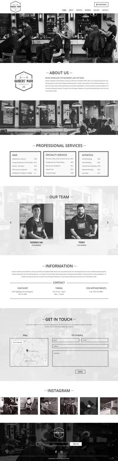 Web Design by pb for THE BARBERS' MARK INC | Design #18275778