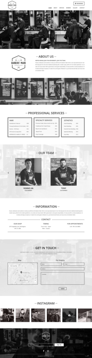 Web Design par pb pour THE BARBERS' MARK INC | Design : #18275778