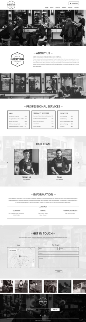 Web Design par pb pour THE BARBERS' MARK INC | Design : #18275780