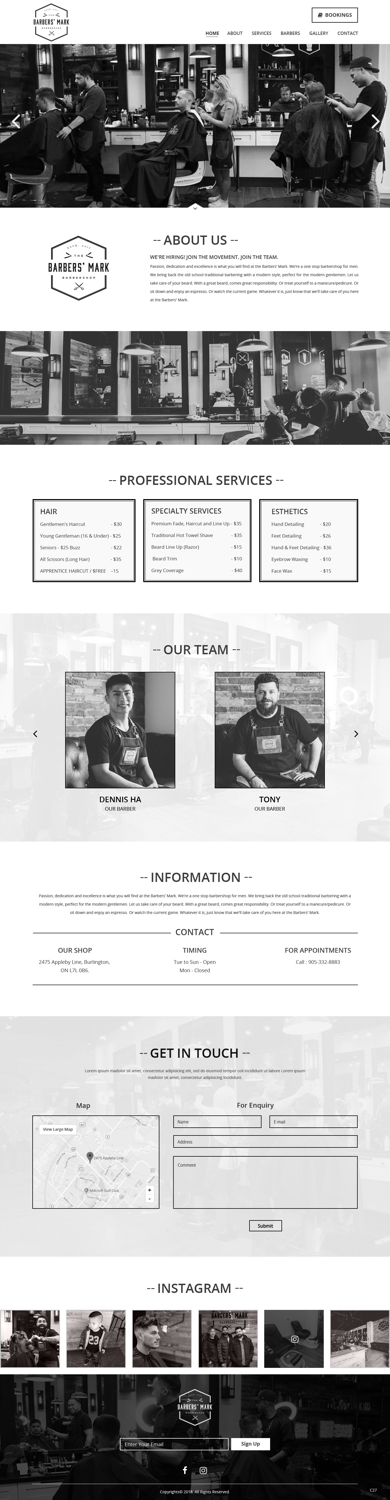 Web Design by pb for THE BARBERS' MARK INC | Design #18275781