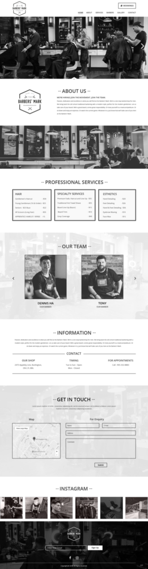 Web Design par pb pour THE BARBERS' MARK INC | Design : #18275781