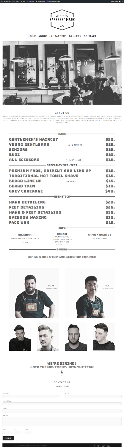 Web Design par lethu7162 pour THE BARBERS' MARK INC | Design #18200822