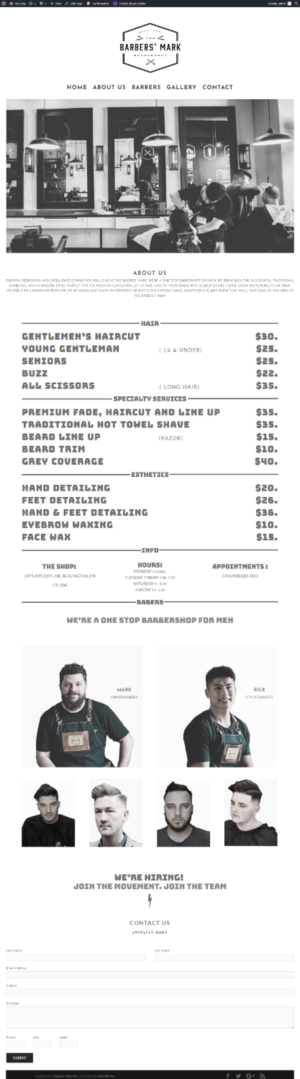 Web Design par lethu7162 pour THE BARBERS' MARK INC | Design : #18200822