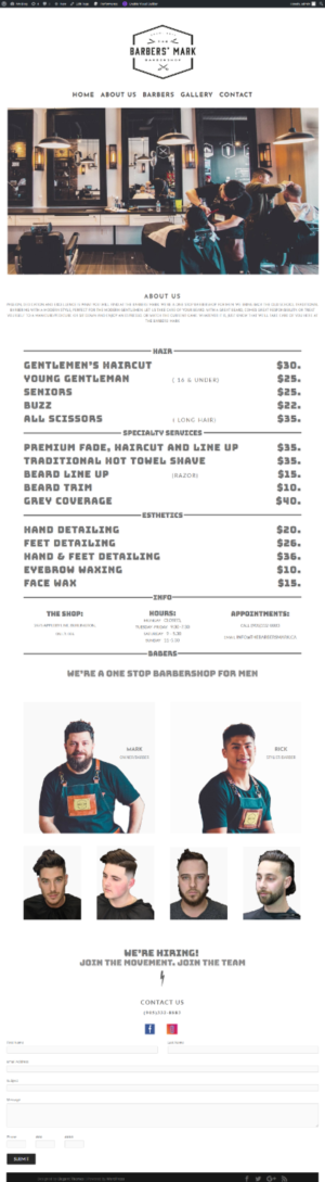 Web Design par lethu7162 pour THE BARBERS' MARK INC | Design : #18273541
