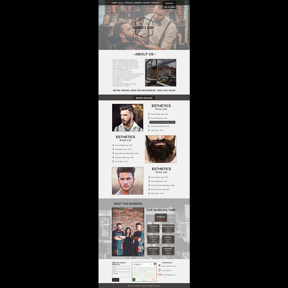 Web Design by seobizplanet1 for THE BARBERS' MARK INC | Design #18201988