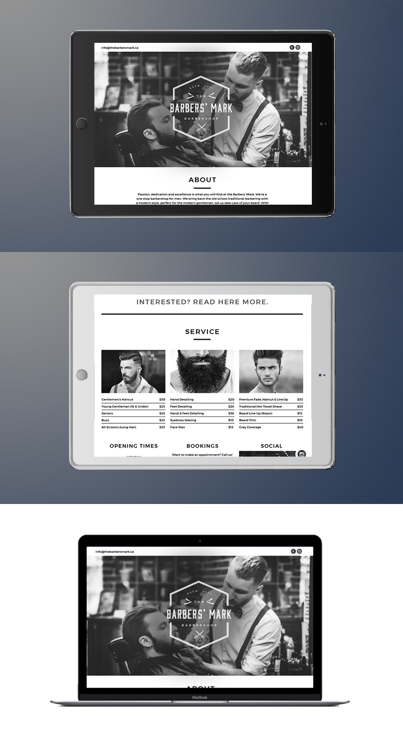 Web Design by jdr1992 for THE BARBERS' MARK INC | Design #18145675