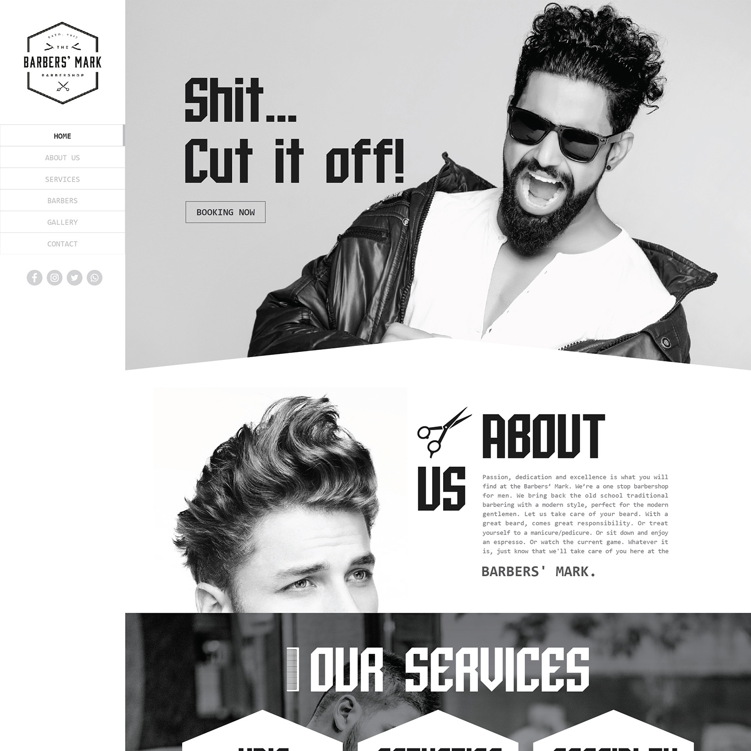 Web Design par Lee @ LoleepopDesign pour THE BARBERS' MARK INC | Design #18167258