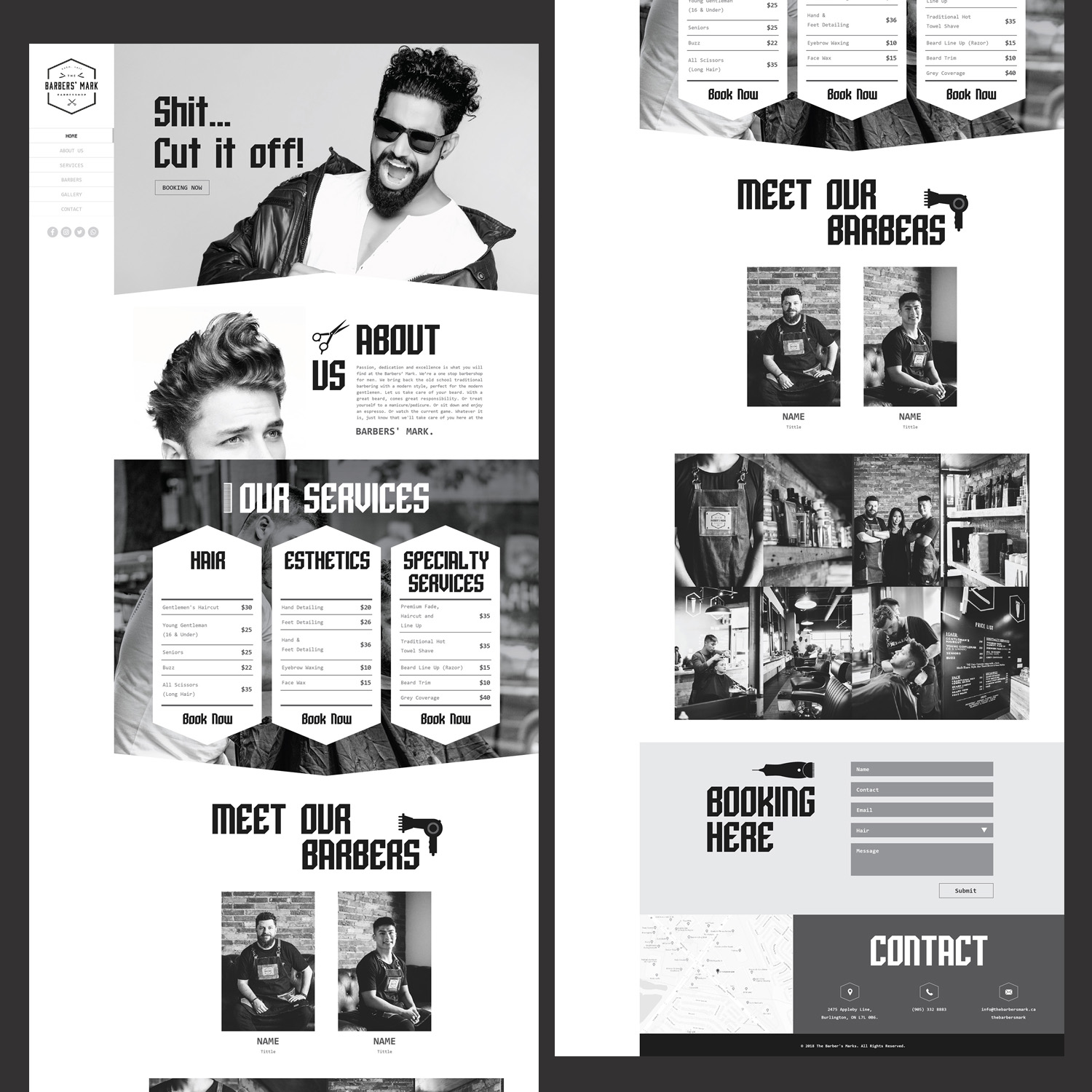Web Design by Lee @ LoleepopDesign for THE BARBERS' MARK INC | Design #18167319