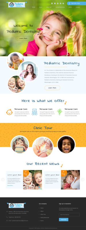 Web Design by Dream Logo Design for Pediatric Dentistry | Design: #18175760