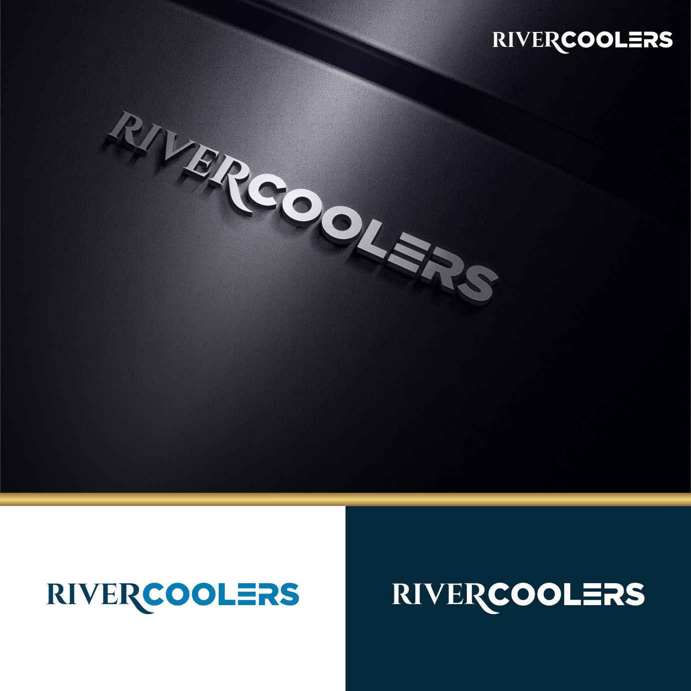 elegant playful radio logo design for river coolers by mariono fx