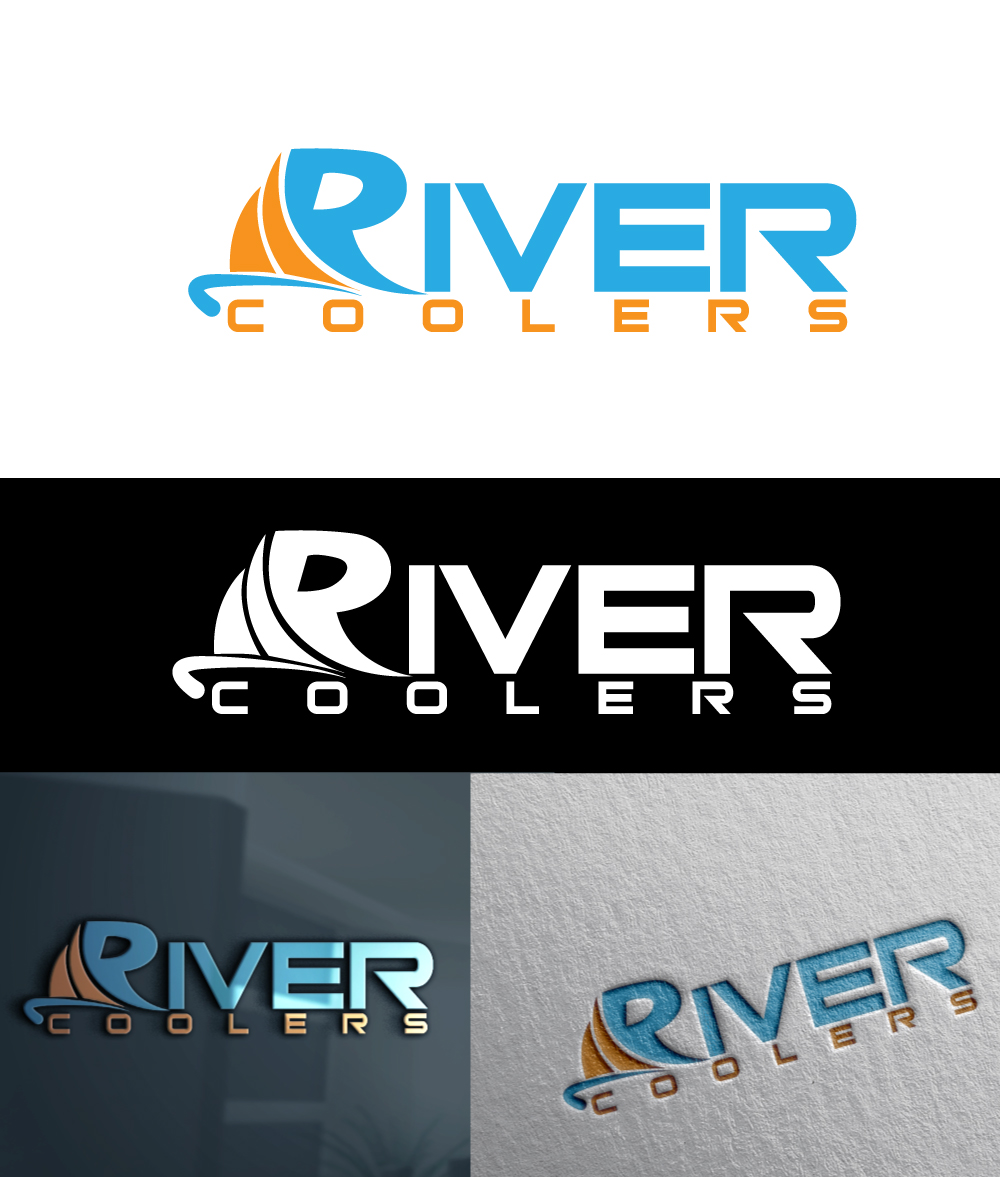 elegant playful radio logo design for river coolers by design