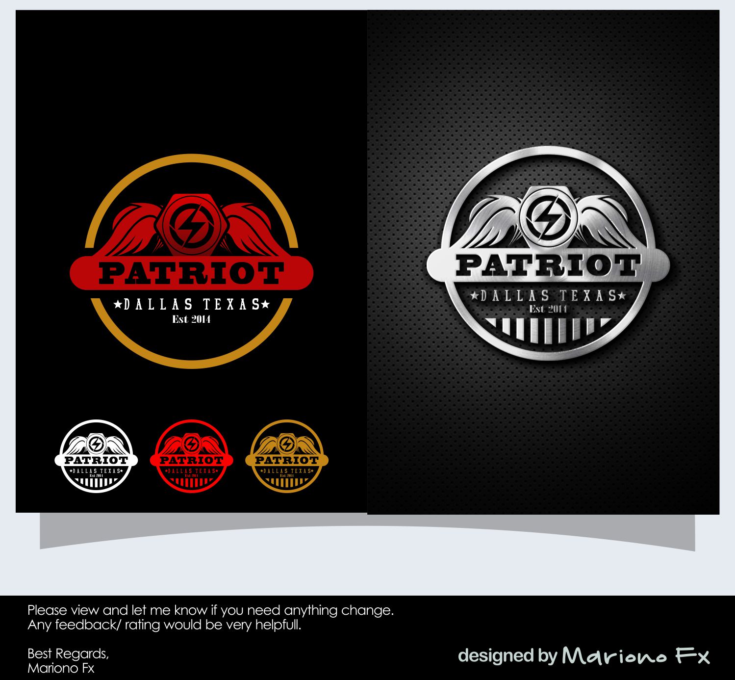 Logo Design by Mariono Fx for Patriot | Design #18172547