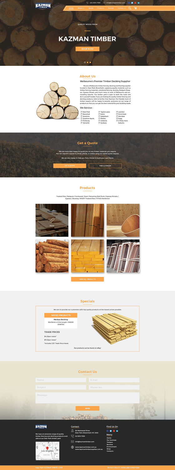 Diseño Wordpress por Sid para Kazman Timber | Diseño #18176765
