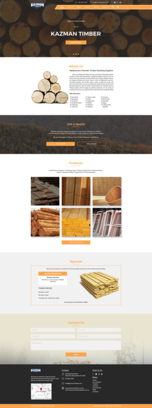 Wordpress Design by Sid for Kazman Timber | Design #18176765