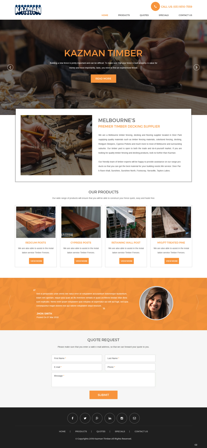 Wordpress Design by pb for Kazman Timber | Design #18173974