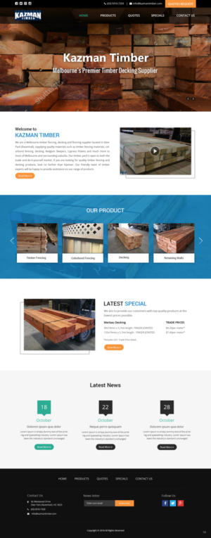 Wordpress Design by pb for Kazman Timber | Design: #18173976