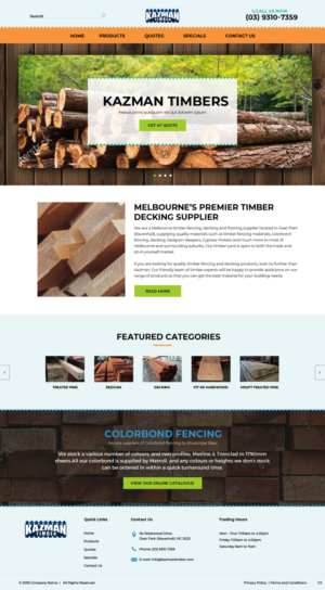 Wordpress Design by pb for Kazman Timber | Design: #18173977