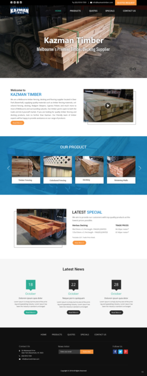 Wordpress Design by pb for Kazman Timber | Design: #18173978