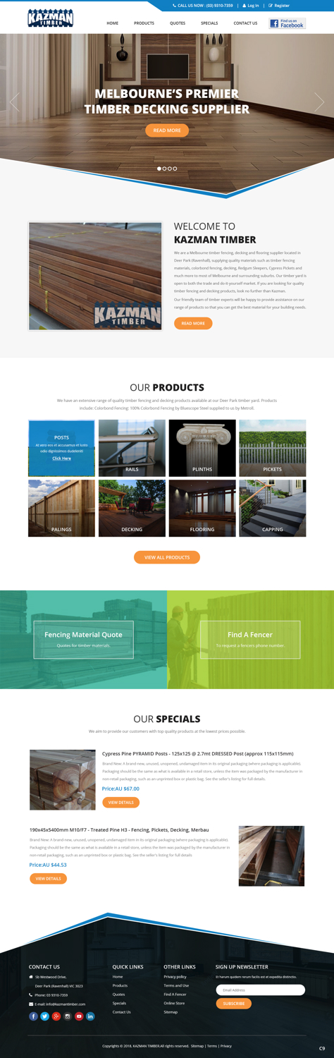 Wordpress Design by pb for Kazman Timber | Design #18173980