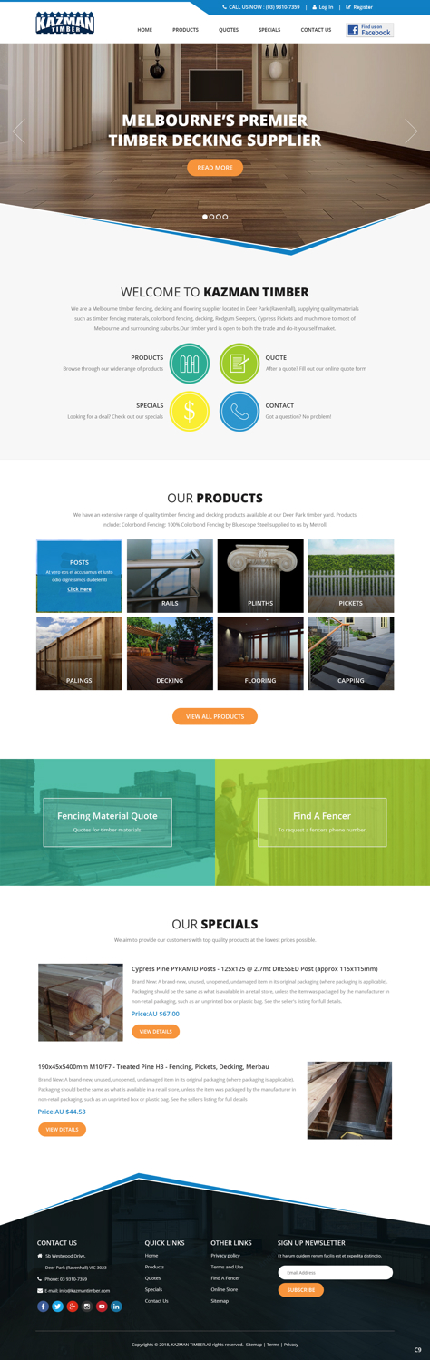 Wordpress Design by pb for Kazman Timber | Design #18173982