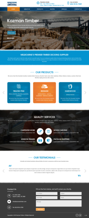 Wordpress Design by pb for Kazman Timber | Design: #18174000