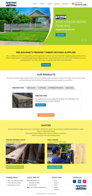 Wordpress Design by pb for Kazman Timber | Design: #18174016
