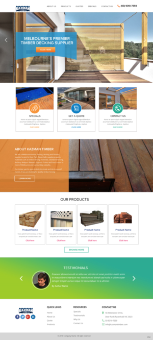 Wordpress Design by pb for Kazman Timber | Design: #18174018