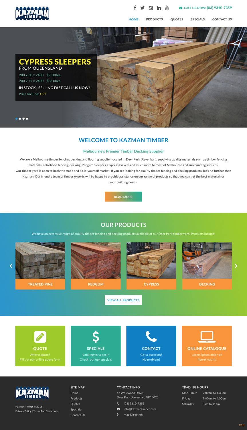 Wordpress Design by pb for Kazman Timber | Design #18174019