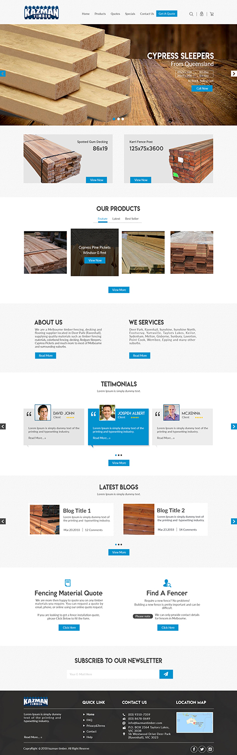 Design Wordpress par bdesigner9 pour Kazman Timber | Design #18204288