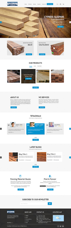 Wordpress Design by bdesigner9 for Kazman Timber | Design: #18204288